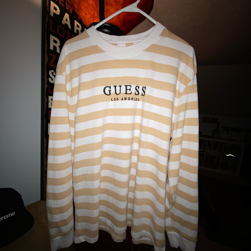 Guess LA Striped Long-Sleeve T-Shirt Large